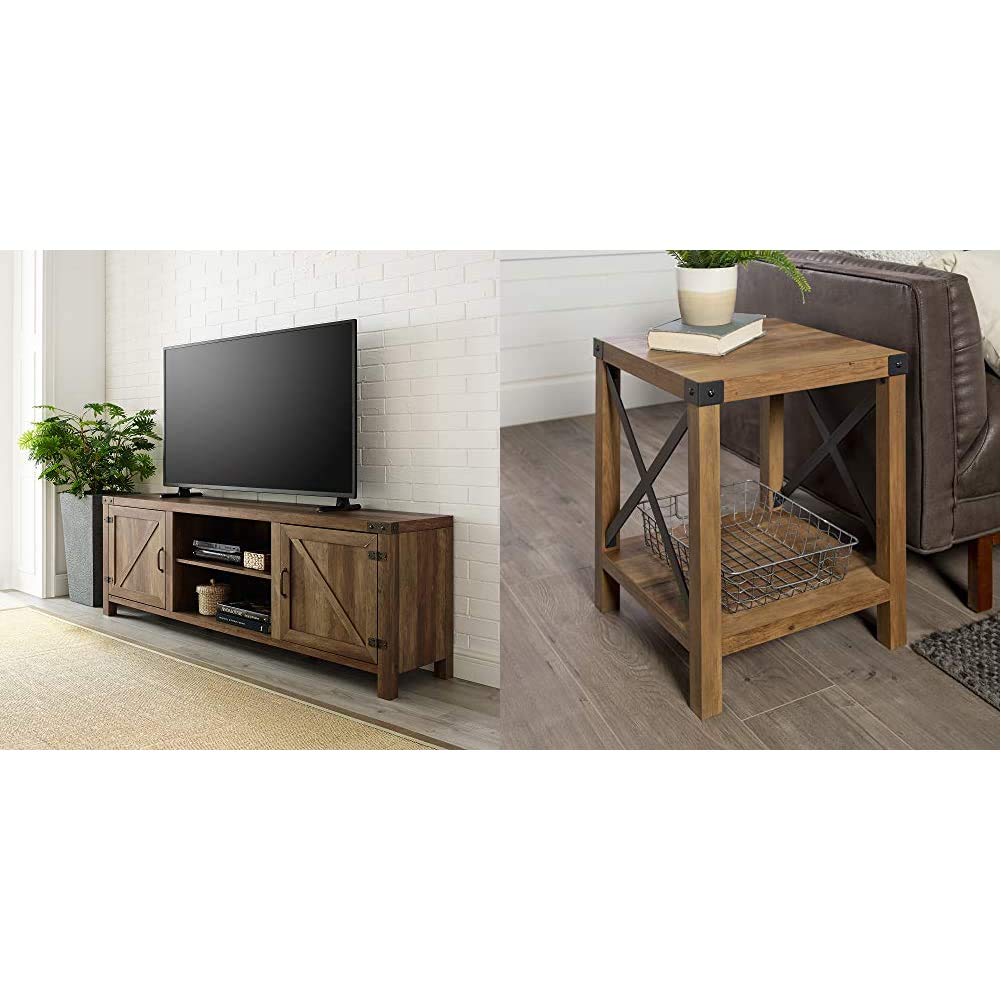 Buy Walker Edison Furniture Company Modern Farmhouse Barn Wood Stand, Recled Barnwood & Rustic