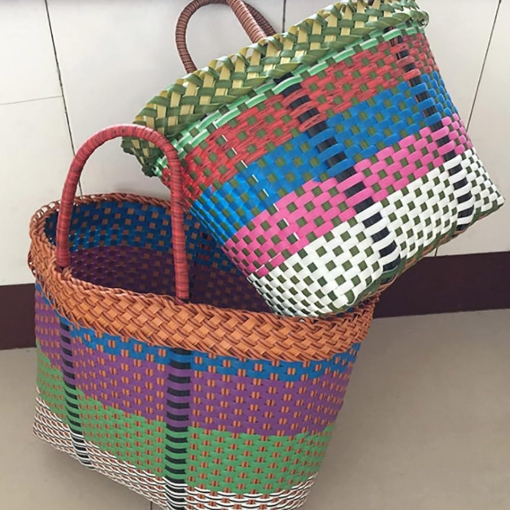 Schwarzes synthetisches Rattan-Reparaturmaterial, 213 Fuß flaches Korbgeflecht-Set, 0,04 Zoll dick, wetterfestes PE-Rattan, 1 Stück(Pink)