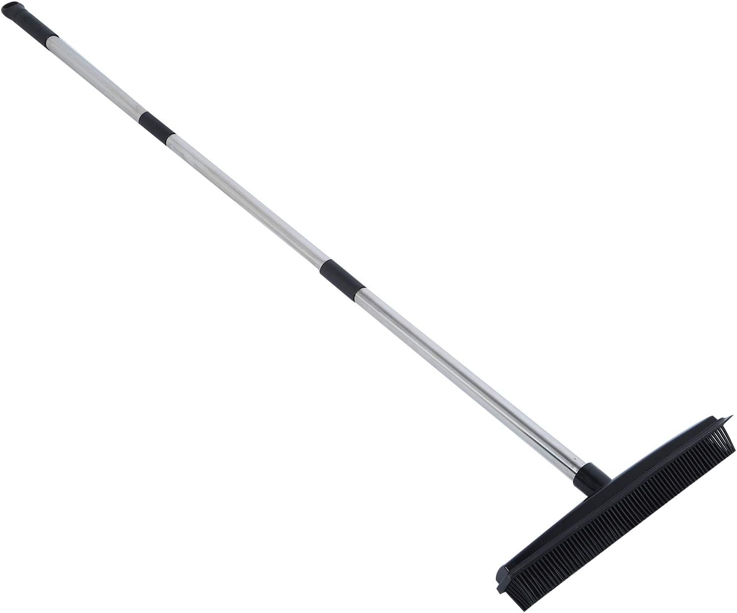 EBTOOLS Multifunction Telescopic Carpet Broom, Pet Hair Dust Removal Tool for Fluff Carpet, Hardwood Floor, Tile, Window, Daily Household (Black)
