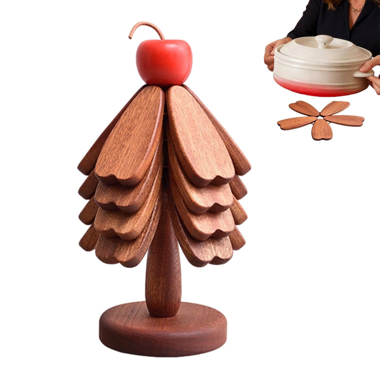 Dessous de plat en bois résistant à la chaleur empilable