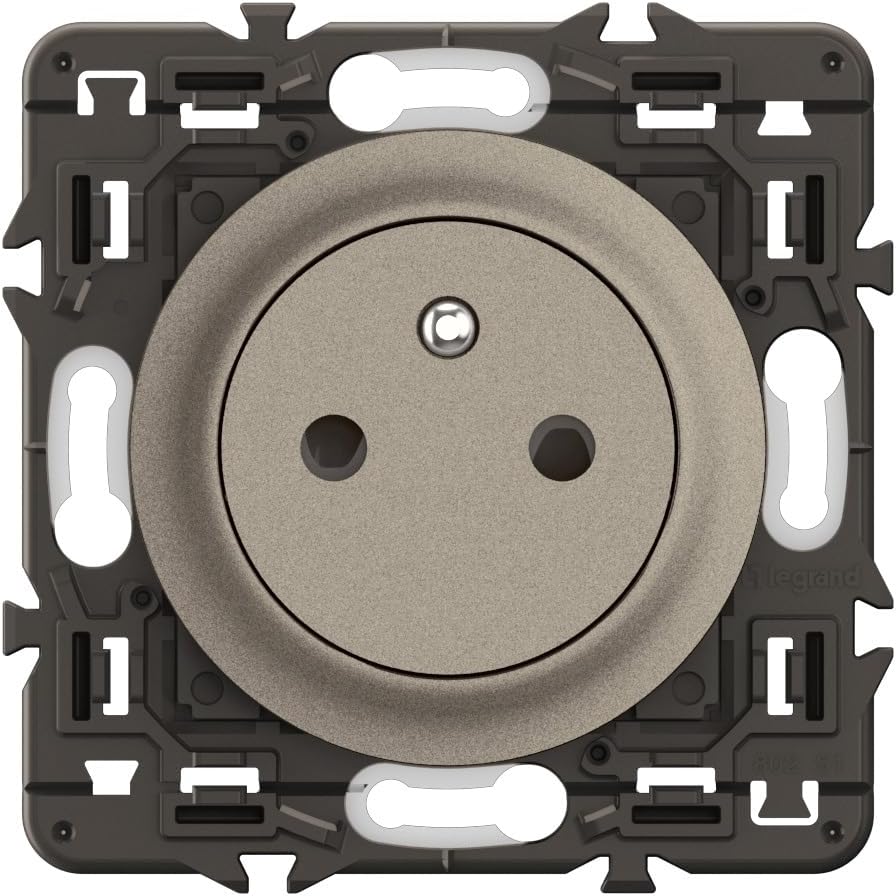 LEGRAND - Electric wall Socket with Terre Céliane Comfort Surface - Flush Socket with Retractable Base - Titanium - to be Completed with a Plate
