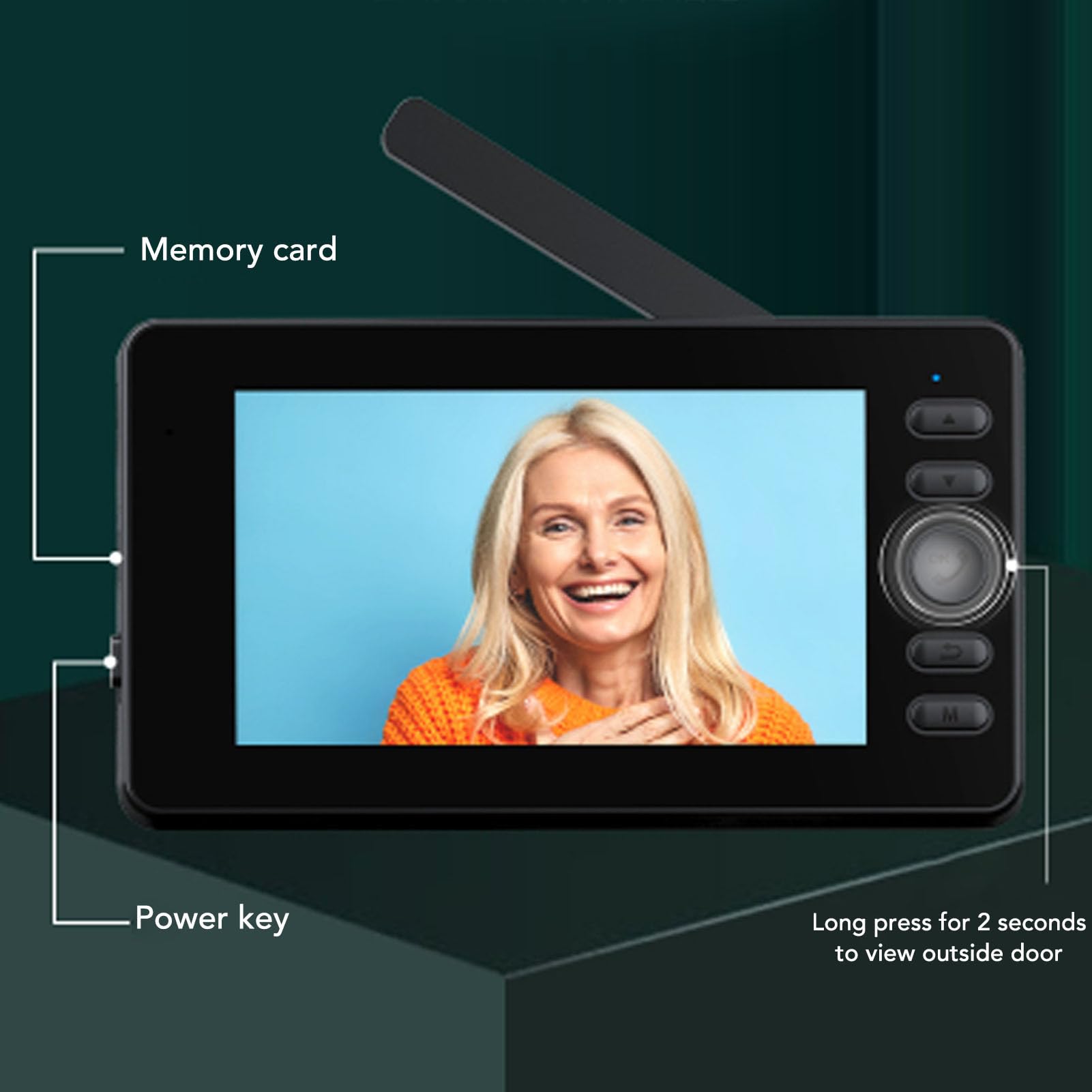 Cuifati Timbre con Video Inalámbrico, 1080P HD 110° Gran Angular Timbre con Video WiFi Inteligente, System de Intercomunicación con Videoportero Inalámbrico con Pantalla de 4.3 "para