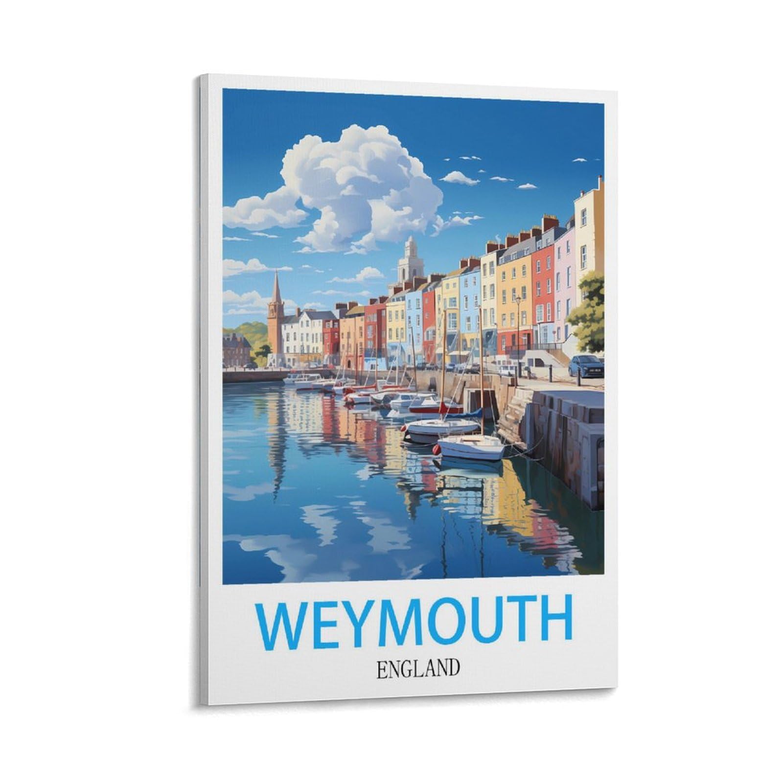 Hsayyiii Frame-Style Weymouth England Vintage Travel Poster 08X12inch(20X30cm) Canvas Art Poster And Wall Art Picture Print Bedroom Decor