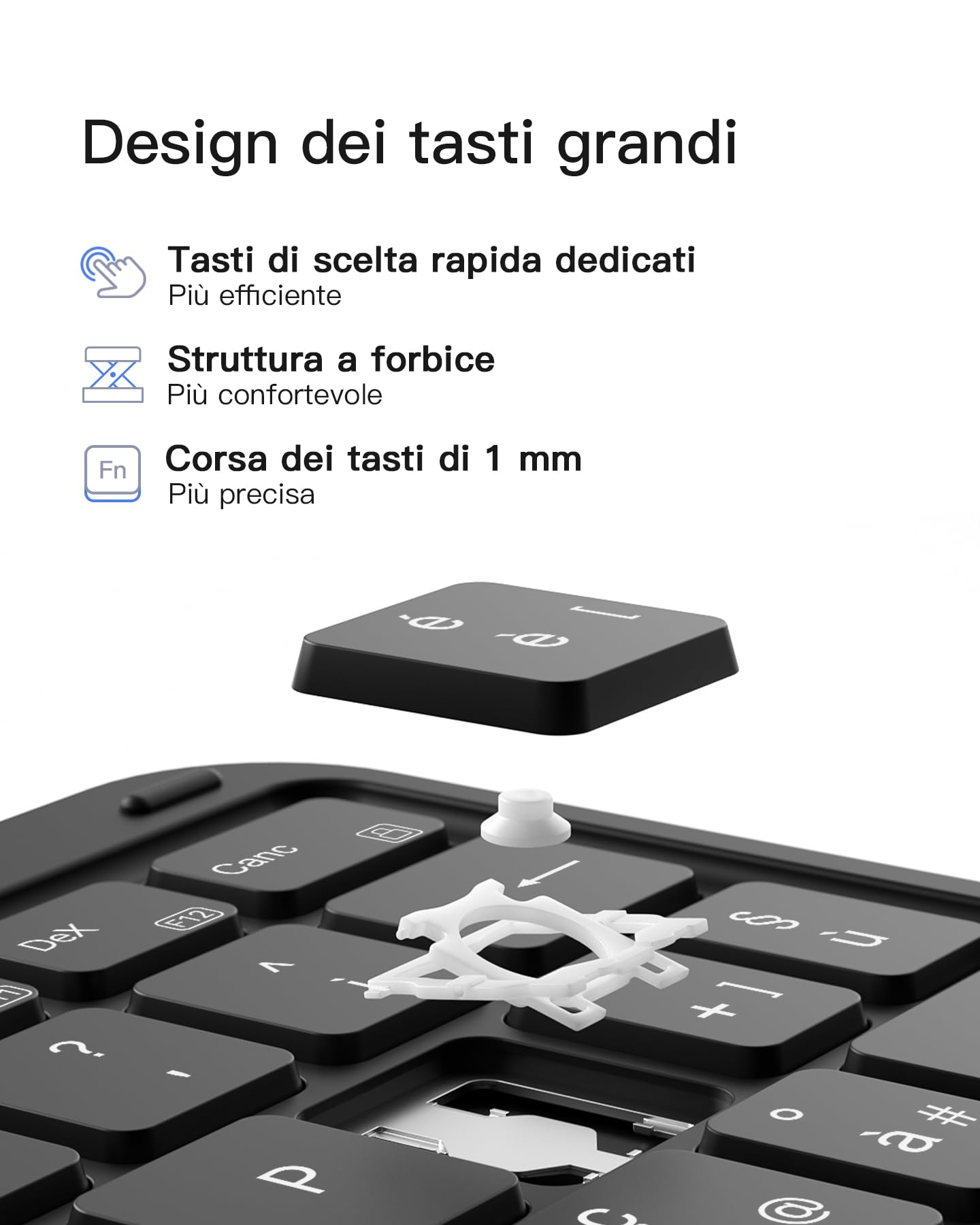 Inateck Custodia con tastiera per Samsung Galaxy Tab S10 Lite/S10 FE/S9 FE/S9, tastiera per tablet verticale/orizzontale, supporto rimovibile, con touchpad, QWERTZ, AceTouch N0064