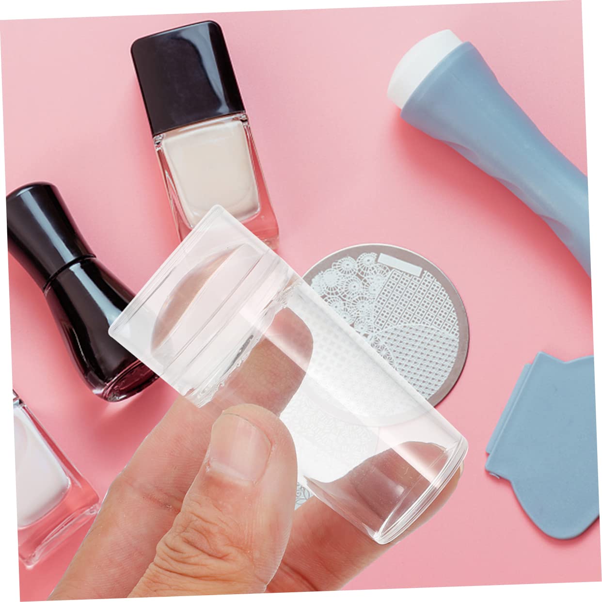 FRCOLOR 10sets Stamper Per Unghie Silicone Raschietto Per French Manicure Stamping Per Nail Art Facile e e