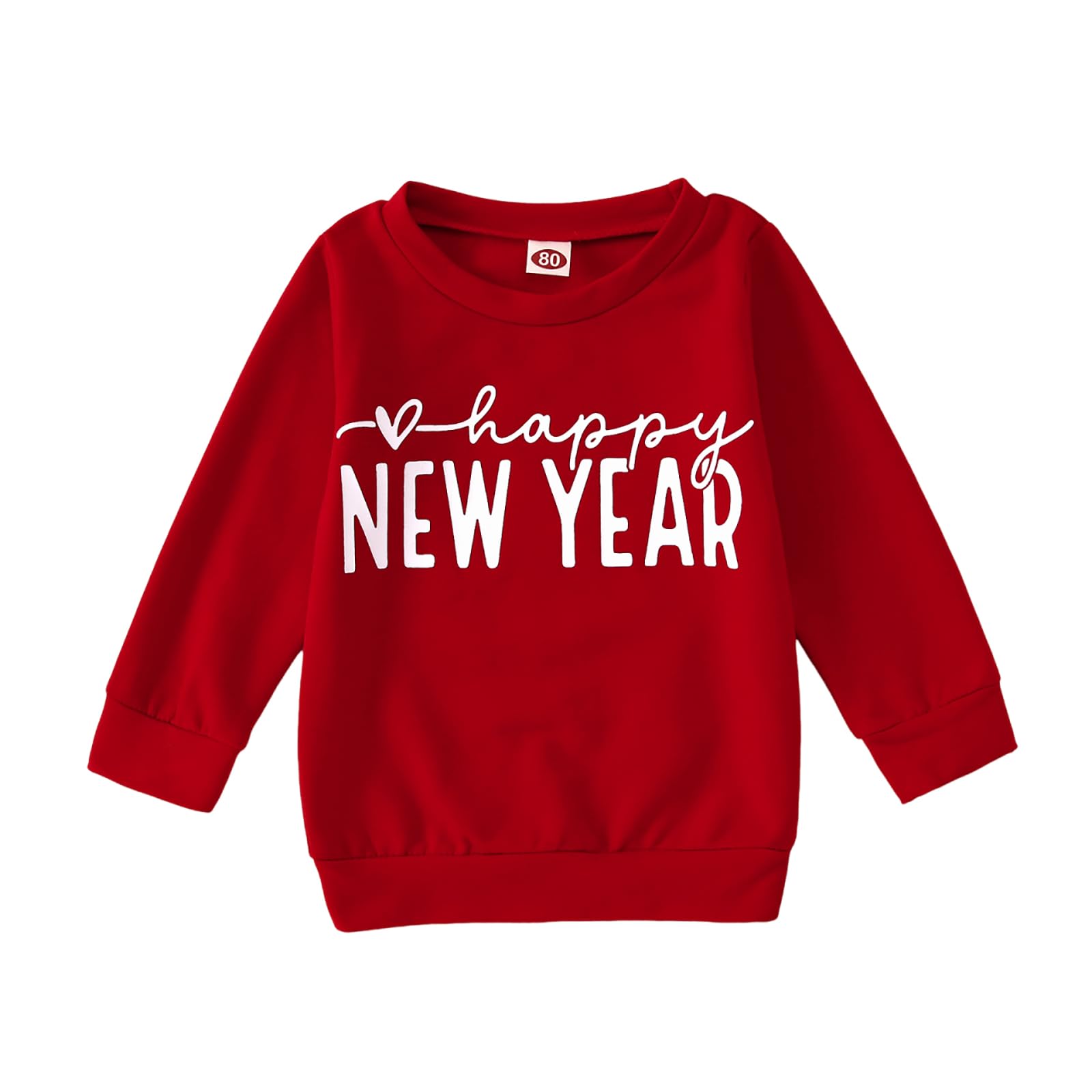 GLIGLITTR Toddler Boy Girl Happy New Year Sweatshirt Long Sleeve Christmas Outfit Top Crewneck Pullover Fall Winter Clothes