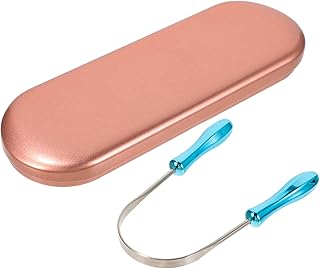 minkissy 1 Conjunto Limpador De Língua Limpador De Limpeza Material De Metal Limpador De Língua Limpador De Língua Limpador De Língua Limpador De Língua De Aço Inoxidável Limpadores De