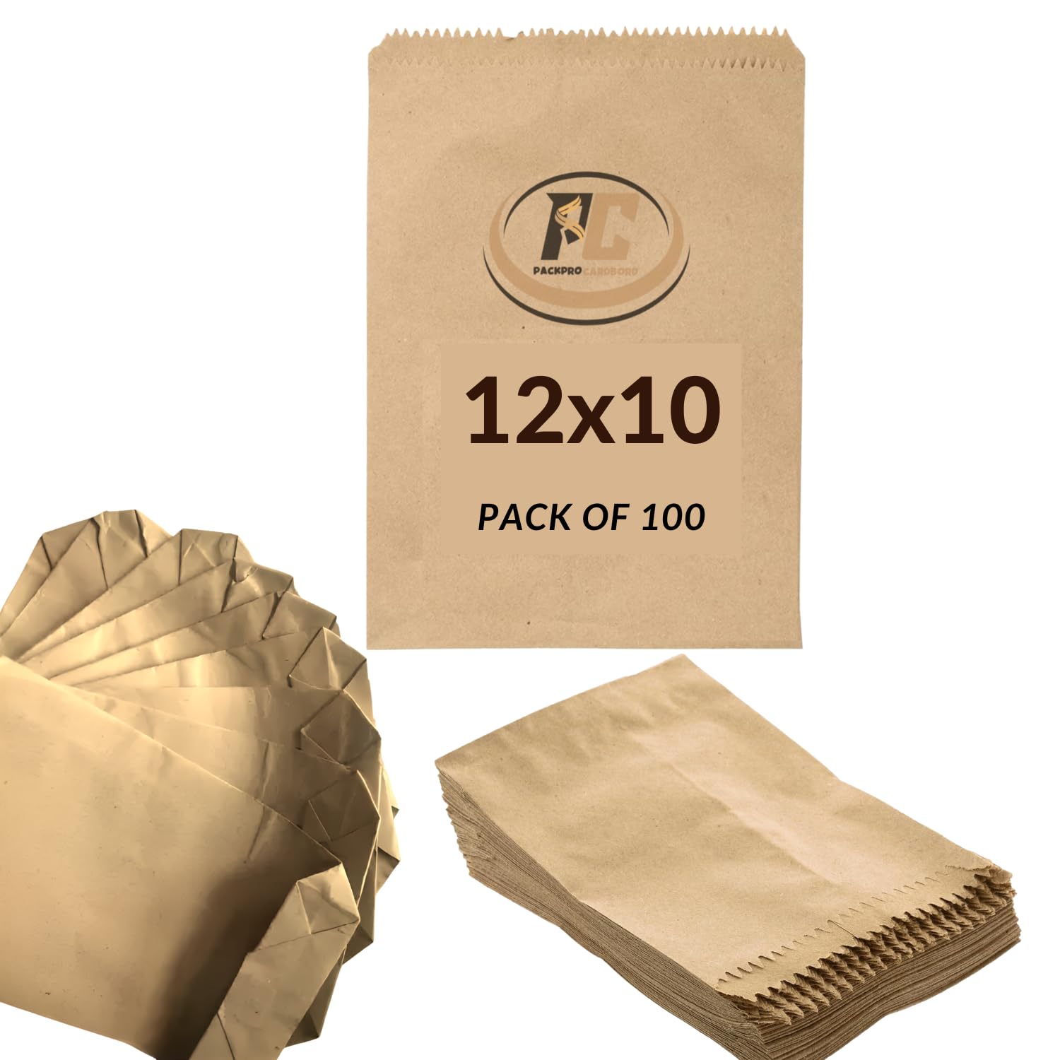 PackPro Eco-Friendly Food Grade Paper Bags | Brown Square Flat Bottom Grocery & Takeaway Bags | Biodegradable, Reusable & Compostable Snack Packing Bags for Food Delivery (100, 12x10CM)-image-48