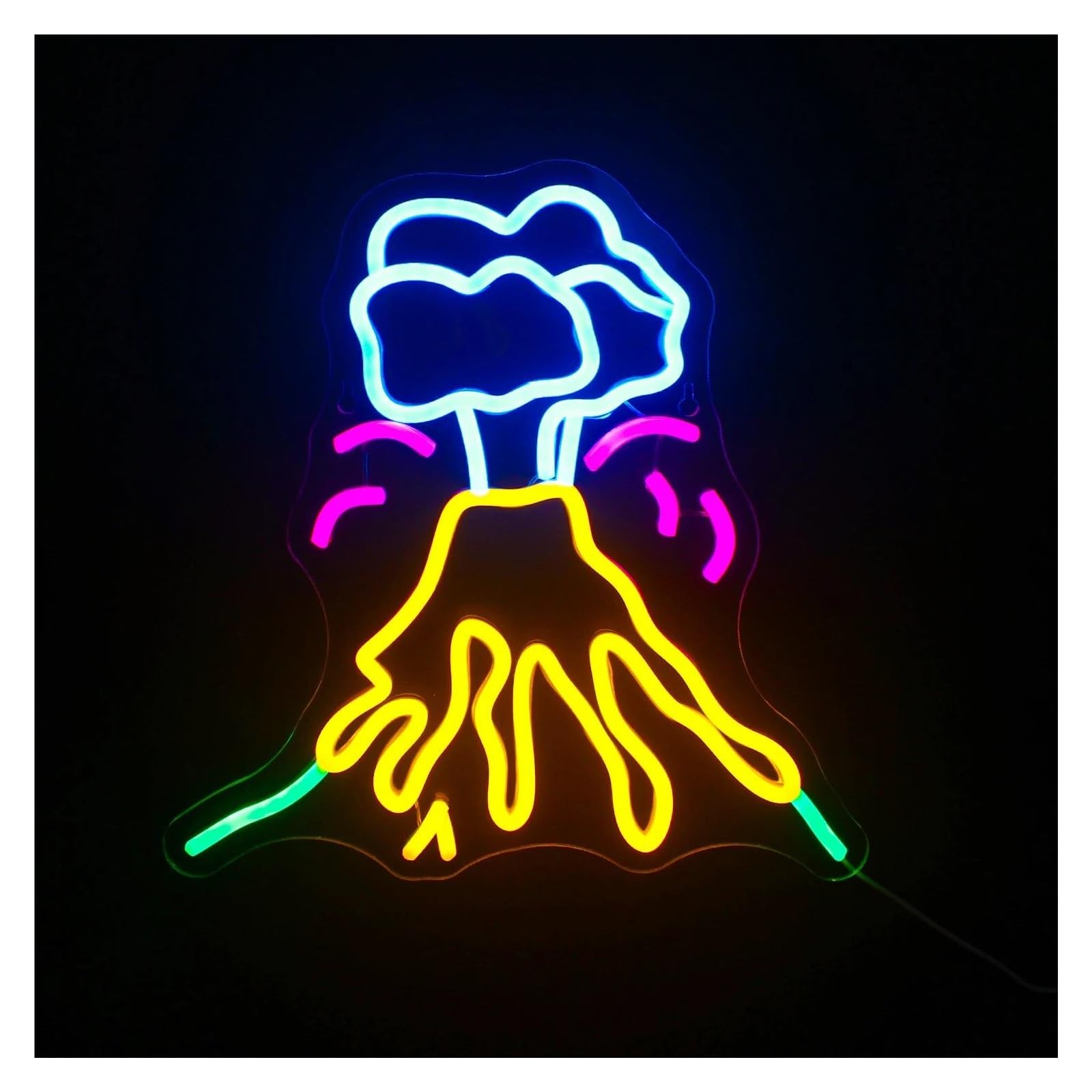 SHOUXI Sign Lamp Mountain Neon Signs USB Powered Volcano Neon Lights Suitable for Club Bistro Party Window Wall Decor 32.8cmx32.8cm