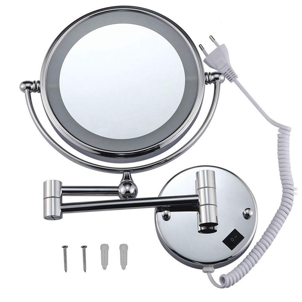 Ingrandimento 10x / 1x Trucco da parete Bifacciale 8,5 pollici Girevole a 360º Estensibile for Bath Spa e Hotel(A,7X)