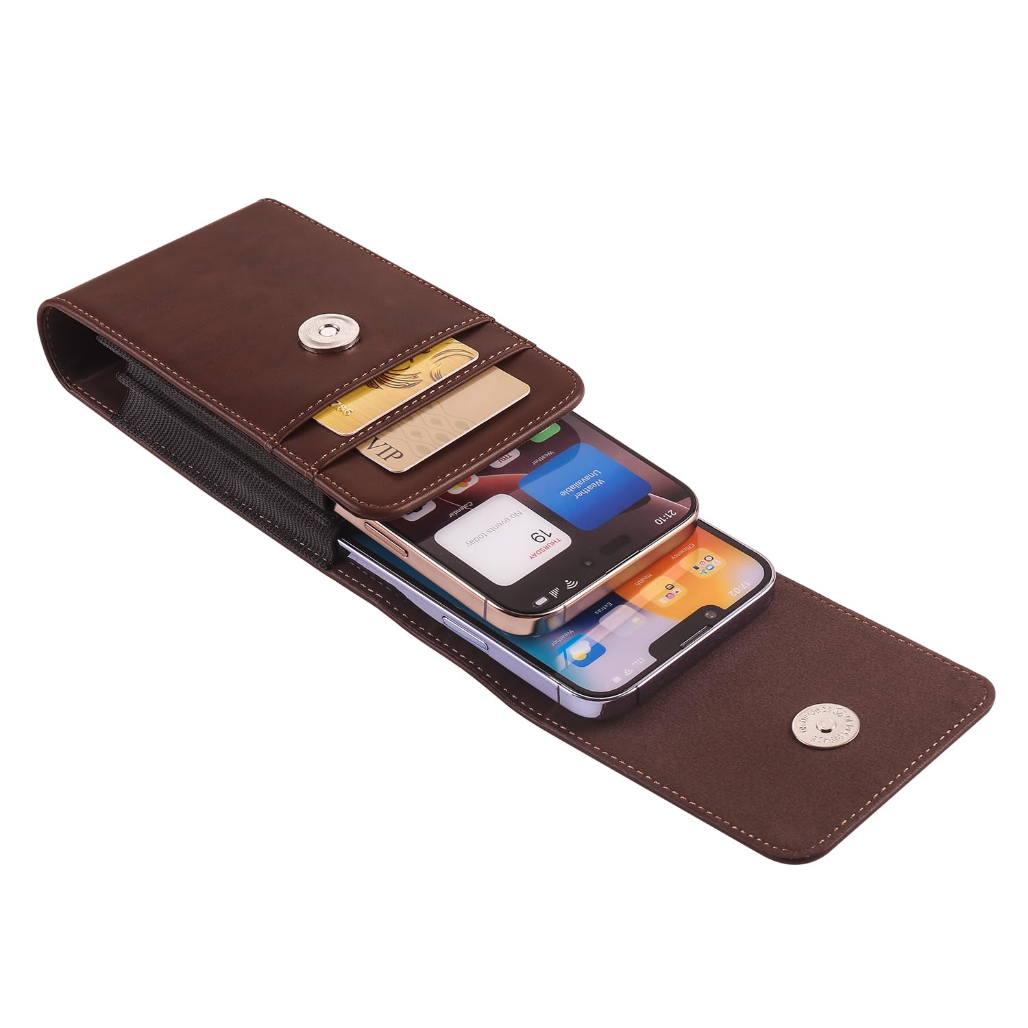 Marsupio da Cintura in Pelle per Cellulare Uomo, Custodia con Clip per Telefono, Verticale Portacellulare Borsa in Pelle Borsetta Sacchetto per Smartphone Fondina Running Sportivo Viaggio Portafoglio