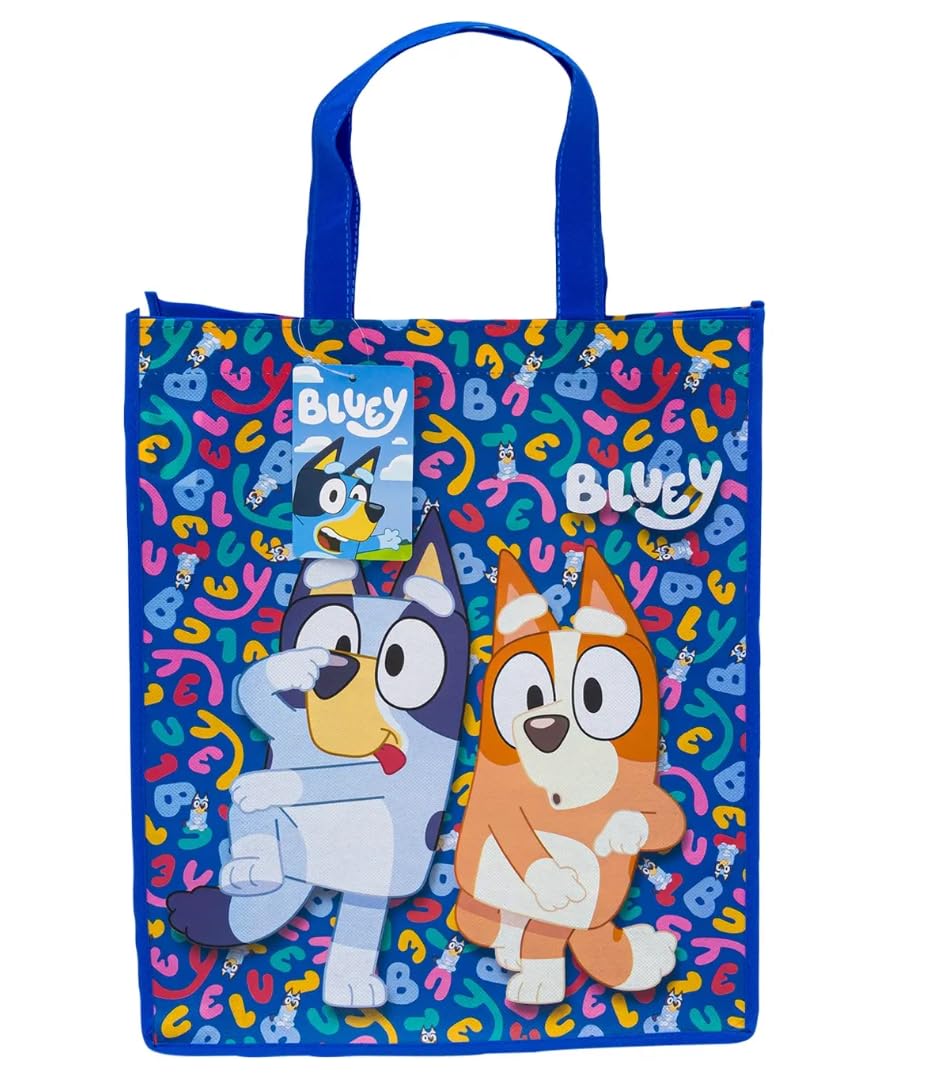 Disney Bluey Reusable Shopping Tote Bags, 16 Inch, Multi-Pack
