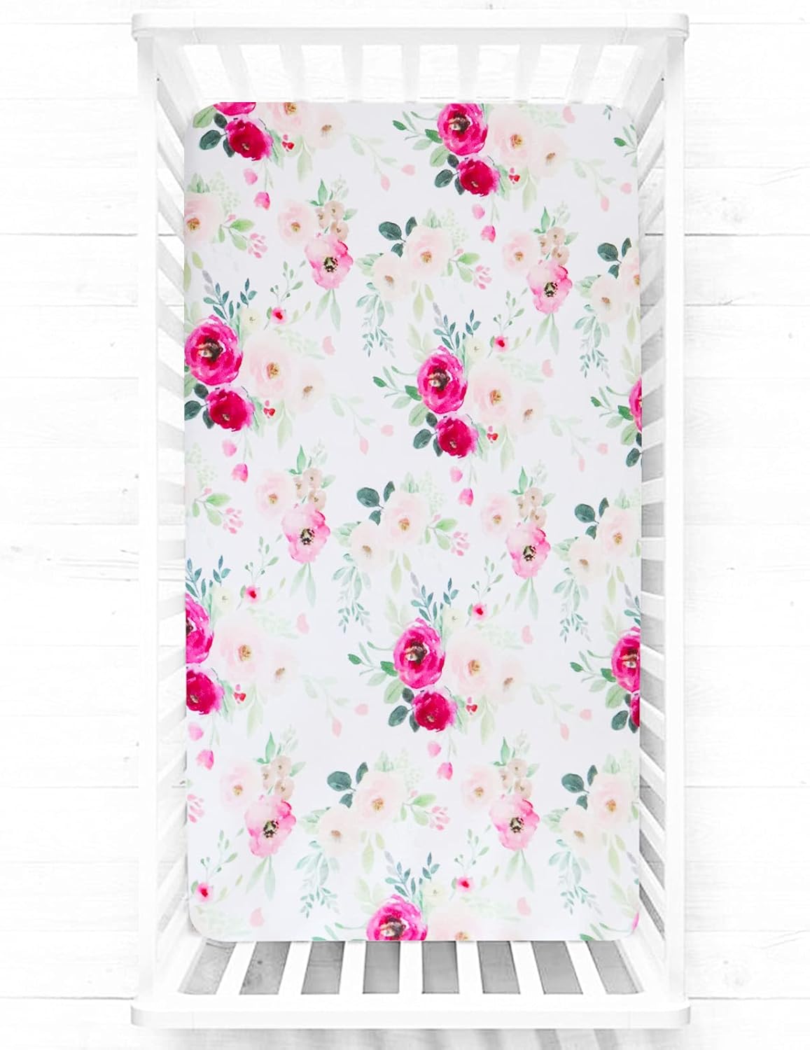 Fitted Crib Sheet Girls Floral Crib Sheet for Standard Crib and Toddler Mattresses