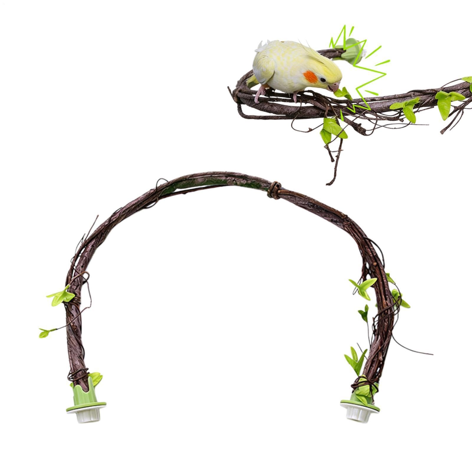 Perroquet 66 cm perchoir souple réaliste en résine | Cage à oiseaux, perchoir intérieur pour oiseaux de petite et moyenne taille - perruches, perruches, canaris