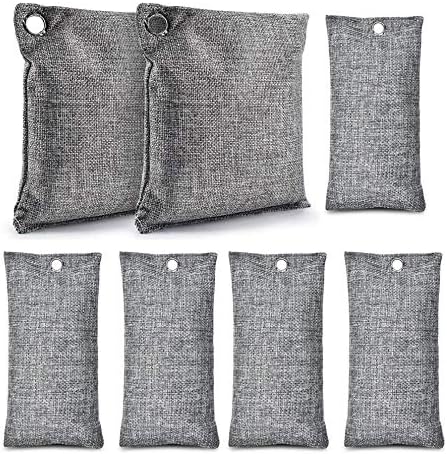 BROTOU 7 Pack Natural Bamboo Charcoal Air Purifying Bag, Charcoal Odor Eliminators and Air Freshener Bags for Home, Bedrooms, Kitchen, Bathroom, Fridge, Car and Pet Areas