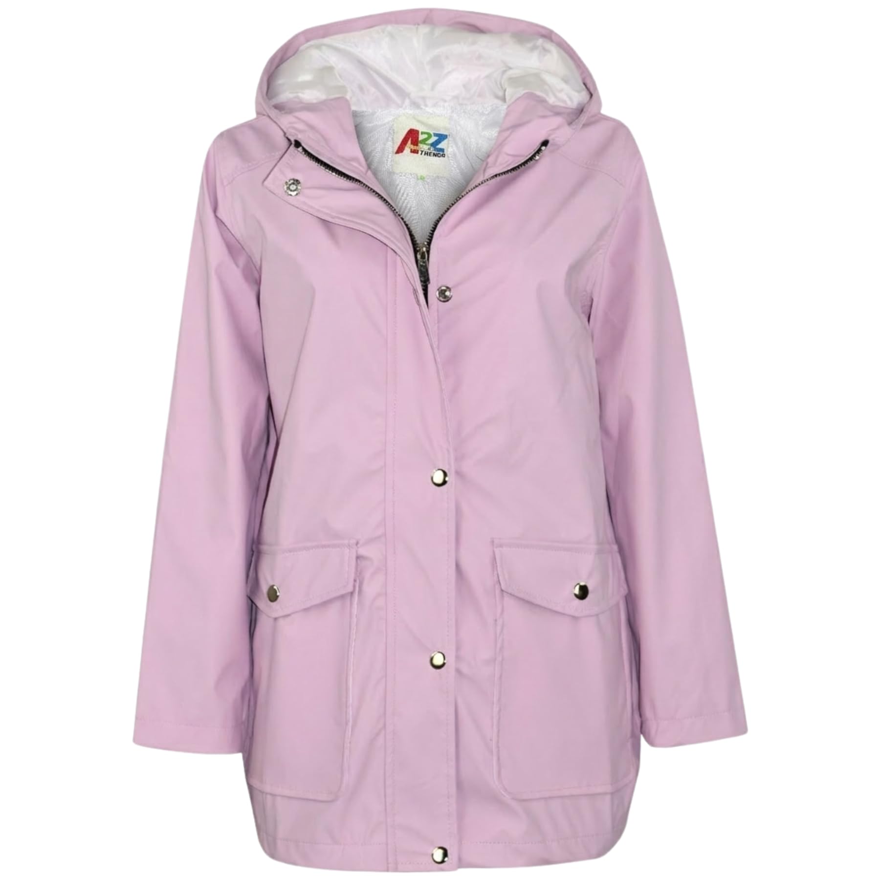 A2z 4 Kids Girls Lilac Pu Raincoat Jacket Windbreaker Waterproof Parka Hooded Boys Age 5-13 Years