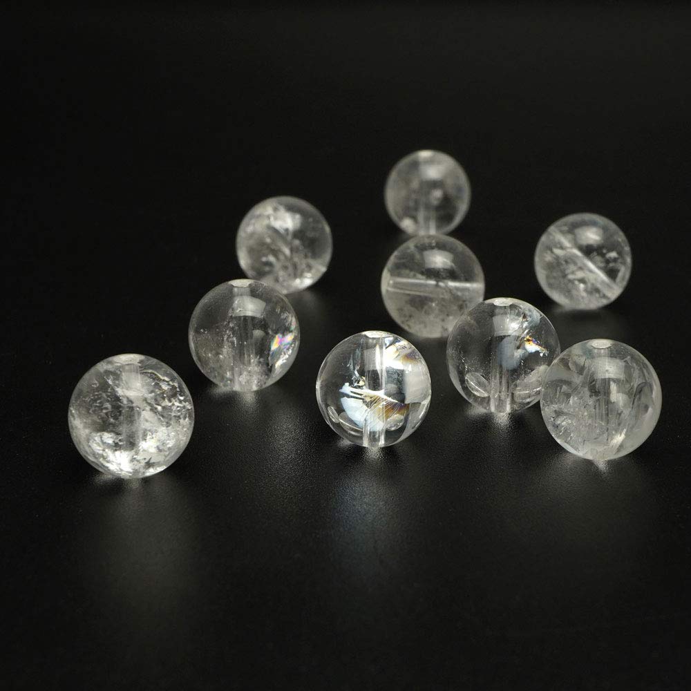 Amazon.co.jp: アイリスクォーツ 10mm 虹入り水晶 ビーズ 3粒 粒売り 