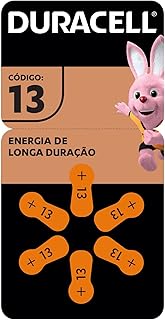 Duracell Pilhas Auditivas Nº 13 Pack 6 Unidades – Alta Performance para Aparelhos Auditivos