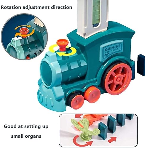 Miniatura 3 de Domino - Juego de bloques de tren automático juego de tren eléctrico de dominó creativo juego de tren de dominó de 4 colores actualizados para niños