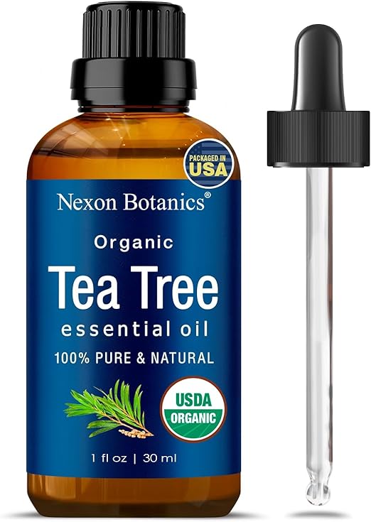 Organic Tea Tree Oil 30 ml - Pure, Natural Melaleuca Alternifolia Essential Oil for Skin, Face, Scalp, Aromatherapy & Diffusers - Nexon Botanics