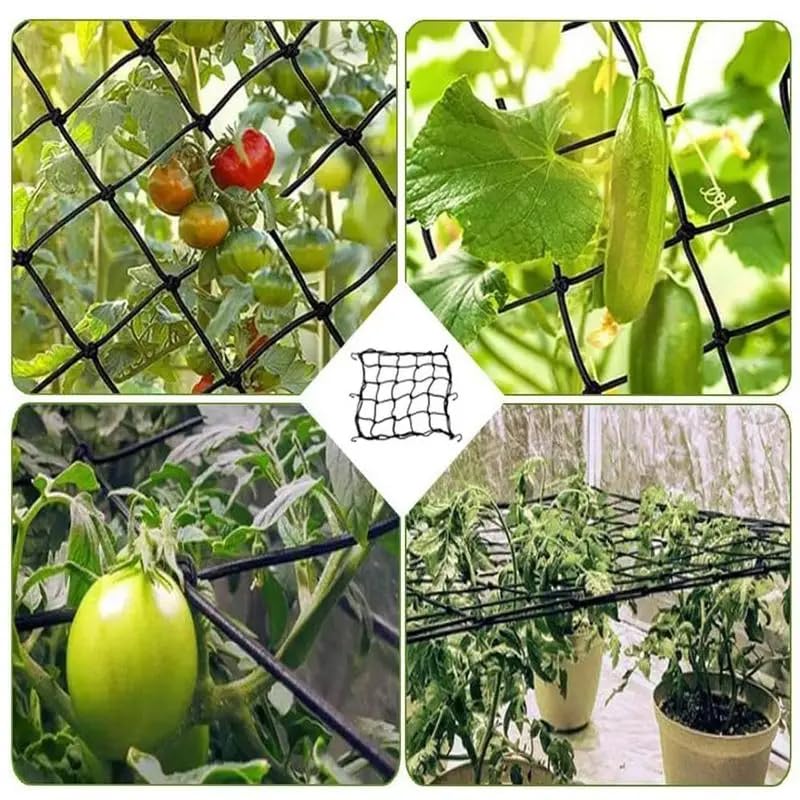 JZTang 2 Pcs Scrog Net 2x2 FT Trellis Net for Grow Tent Elastic Trellis Netting with Hooks, Loop Tape, Garden Label for Indoor Plant Growing Tents Garden Plant Climbing Plants