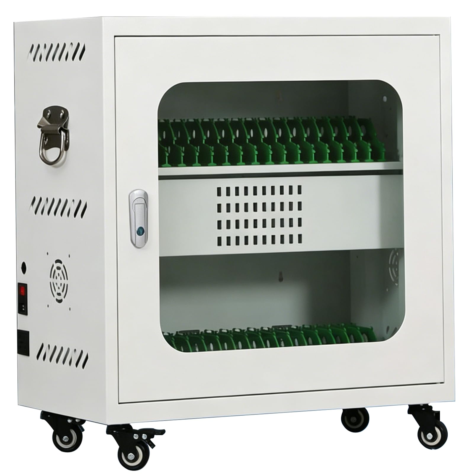 Armoire de chargement pour téléphone avec séparateurs en PVC, station de charge USB à 50 compartiments pour la gestion centralisée des appareils dans les bureaux, les écoles et les espaces publics