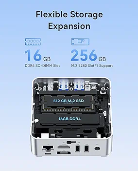 NiPoGi Essenx E2 Mini PC, Intel Twin Lake N150, 16GB DDR4