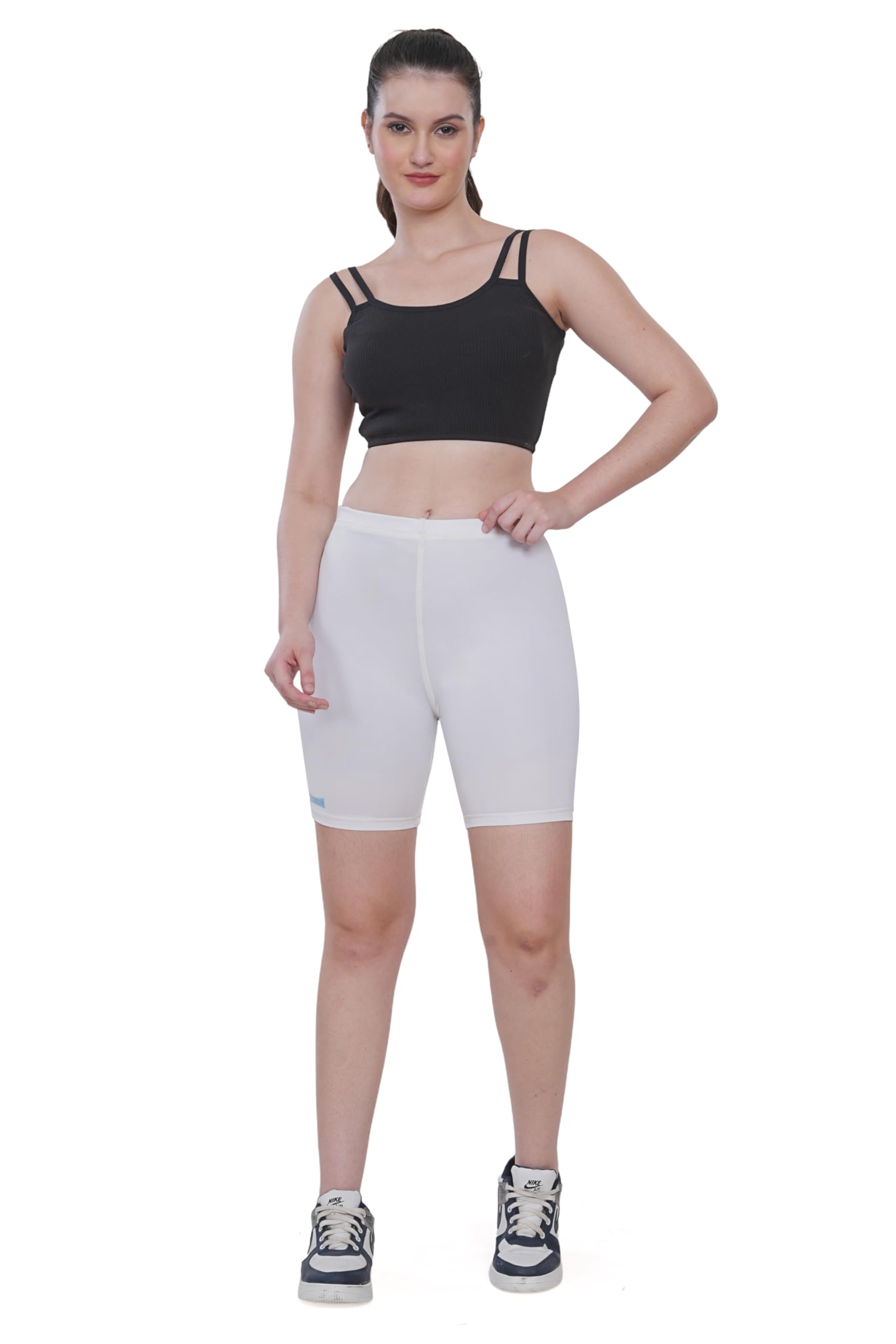 Women's High-Waist Gym Shorts – Stretch Fit for Workout & Training White-picture-28