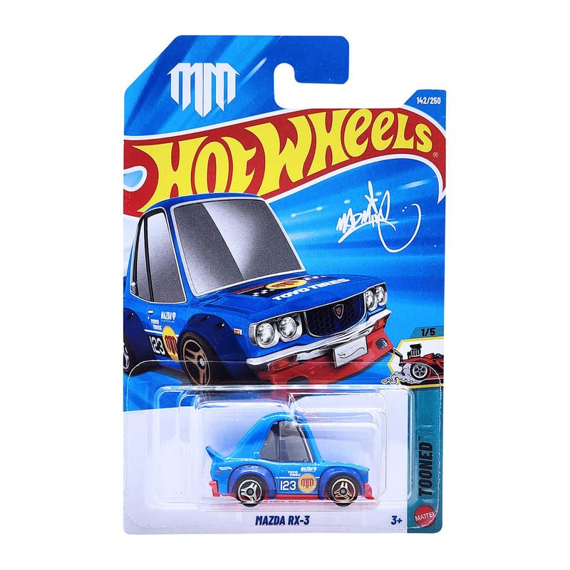 Image of Hot Wheels Mazda RX-3 Tooned Ages 3 and Up 142 /250 (Blue)