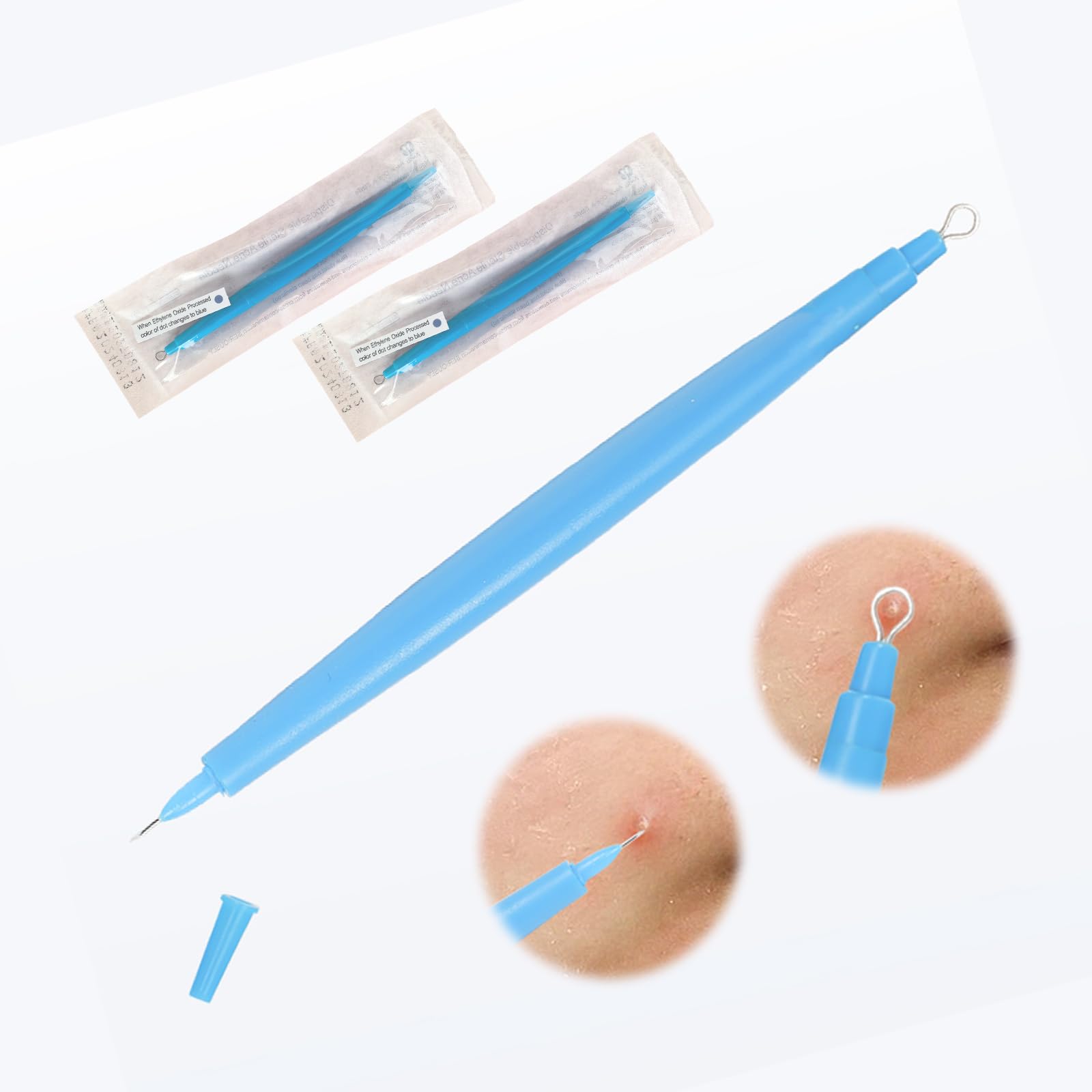 2 Pack of Disposable Sterile Acne Remover Tools Safe Pimple Popper Tool Aseptic Blackhead Remover Tools Sanitary Comedone Extractor Tool Pimple