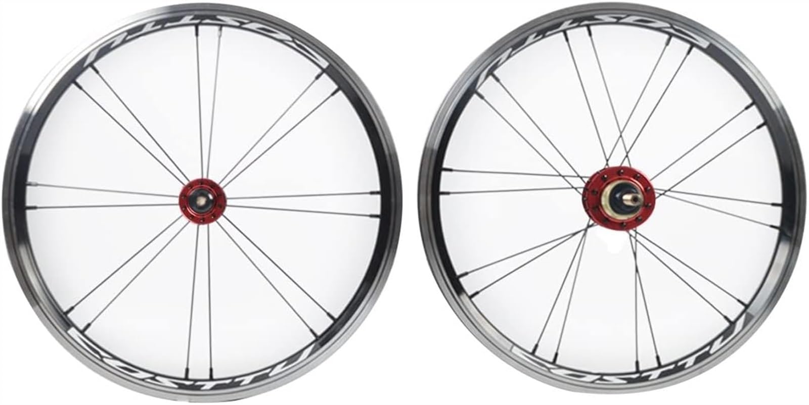 Ruedas Juego de Ruedas for Bicicleta de montaña Llanta de Bicicleta Freno en V Ruedas MTB Perno en buje de Eje sólido (Color: Negro 1 Pieza (Color : 16'' Red)
