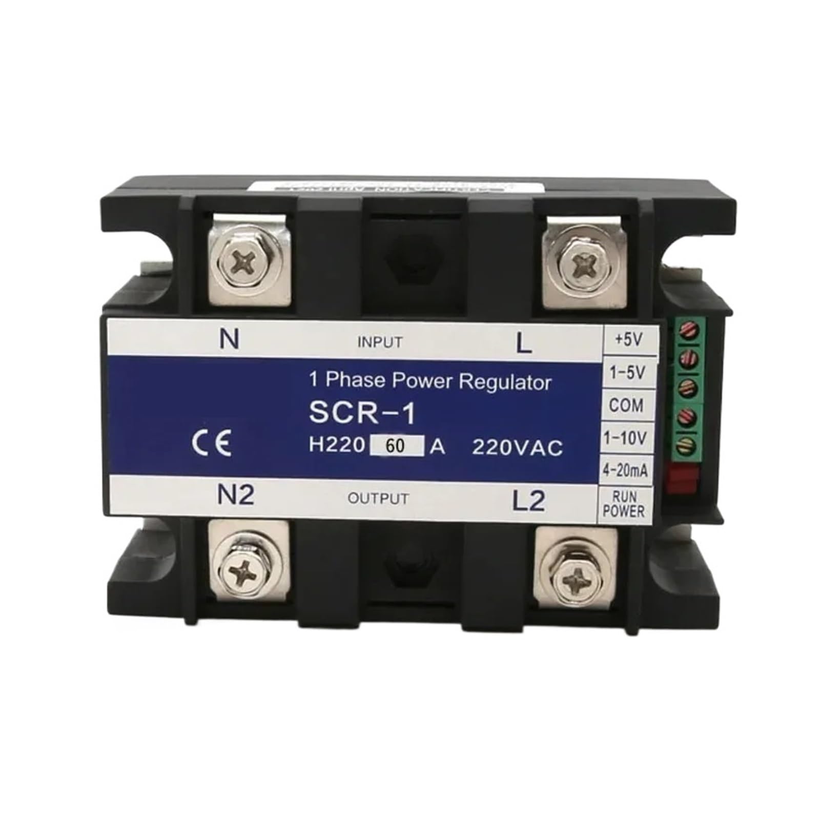 ZVQYSGIW 60A SCR-60A,Single-phase Voltage Regulator Power Controller Module 0-10V 4-20mA 1-5V Potentiometer Control