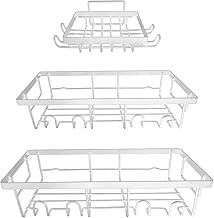 AceMining Étagère de douche, sans perçage, 3 pièces, argentée