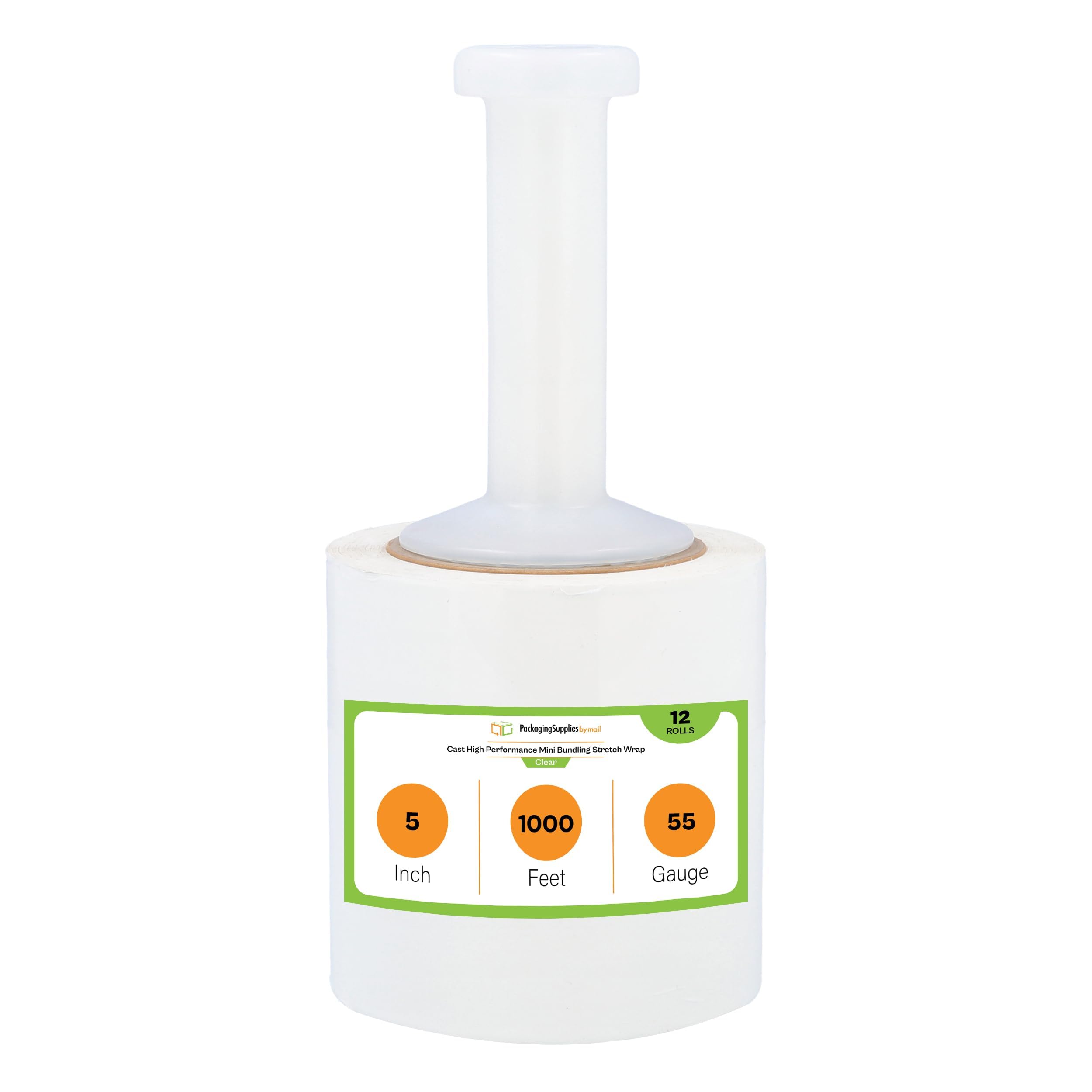 PSBM Mini-Stretchfolie mit Kunststoffgriff, industrielle Stärke, transparente Schrumpffolie für Umzug, Verpackung, Versand, Bündelung und Lagerung, 12 Rollen, 12 Rollen