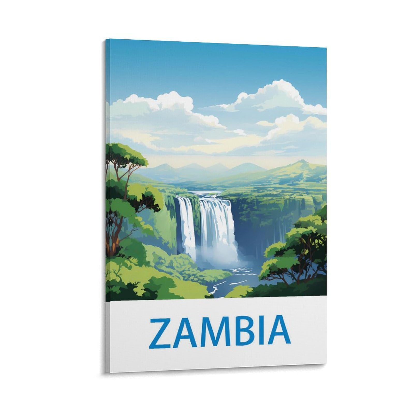Ndoud Frame-Style Zambia Vintage Travel Poster 08X12inch(20X30cm) Wall Art Picture Print Canvas Painting For Living Room Home Decor