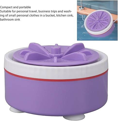 Miniatura 2 de Lavadora portátil, turbina ultrasónica portátil con ciclo automático USB, limpieza de ciclo de bajo ruido para el hogar, viajes, universidad,