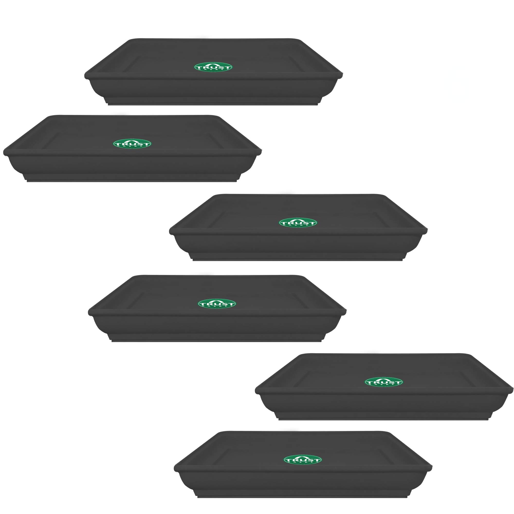 TrustBasket UV Treated 8.5 inch Square Bottom Tray(Plate/Saucer) Suitable for 12 inch Square Plastic Pot - Black Color - Set of 6 (B07QW2XMKW) Amazon Price History, Amazon Price Tracker