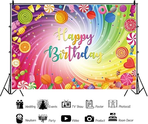 Miniatura 2 de Dulces Candyland para fiesta de cumpleaños, telón de fondo, paletas de cumpleaños, fotografía, caramelos, fotos de bonbon, para niños, tema dulce,