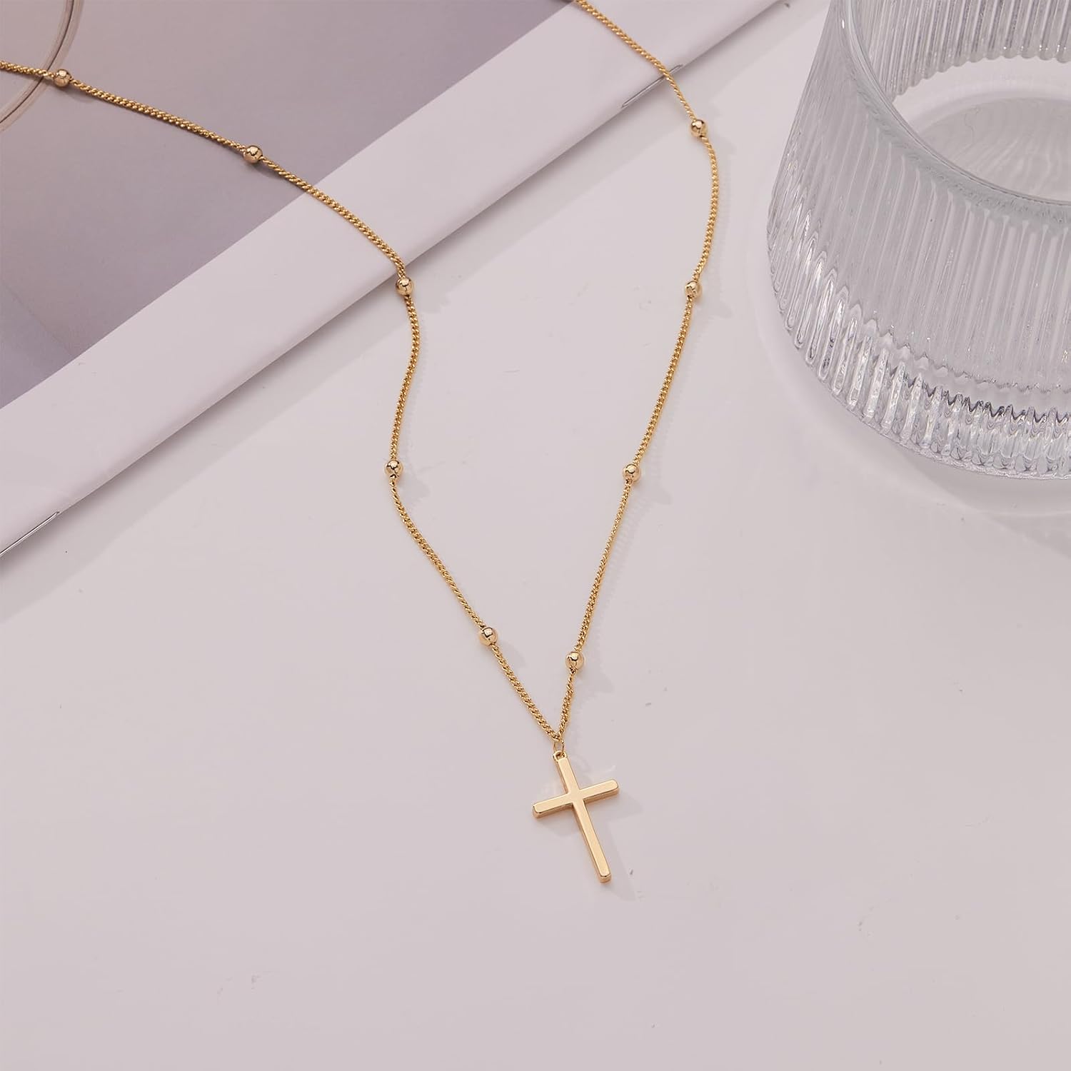Easter Basket Stuffer Infinity Cross Necklace for Women, 14K Gold Plated Necklace Pendant Unique Trendy Cross Jewelry, Non Tarnish & Waterproof Christian Jewelry - First Communion Confirmation Easter Gifts - Image 5