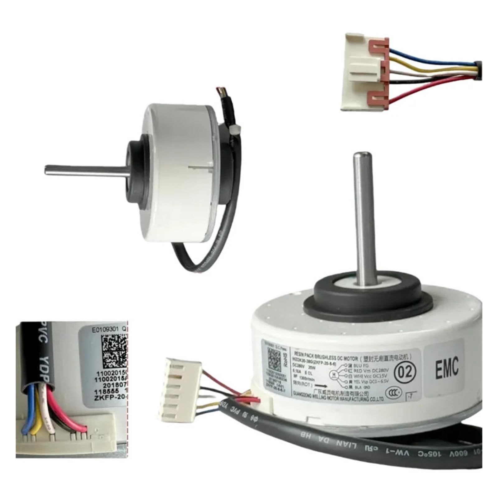 DC280V 20W 0,1A 1300r/m WZDK20-38G Inverter-Klimaanlage DC-AC Bürstenloser Interner Motor