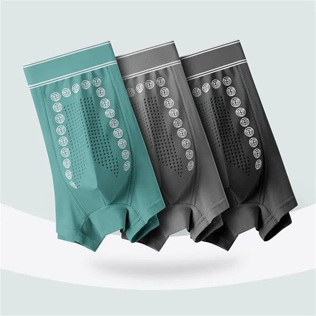 YFQHDD Panties Cotton Men's Panties Boxer Shorts Solid Color Crotch Mesh Breathable Briefs L-3XL (Color : D, Size : XXXL 75-85KG) : Clothing, Shoes & Jewelry
