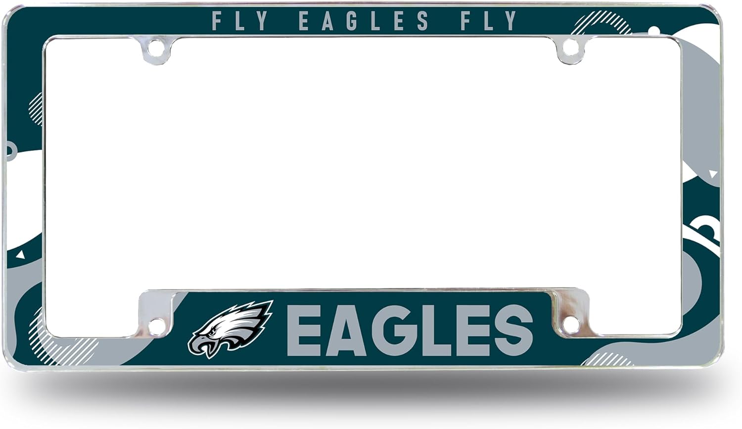 Rico Industries NFL Football Wave 12" x 6" Chrome All Over Automotive License Plate Frame for Car/Truck/SUV