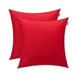 Thmyo 2 Pack Cotton Solid Decorative Square Throw Pillow Covers Christmas DIY Throw Pillowcase Blank Sublimation Pillow Cases Heat Transfer Pillow Covers Christmas Red Cushion Cover(18x18 inch)