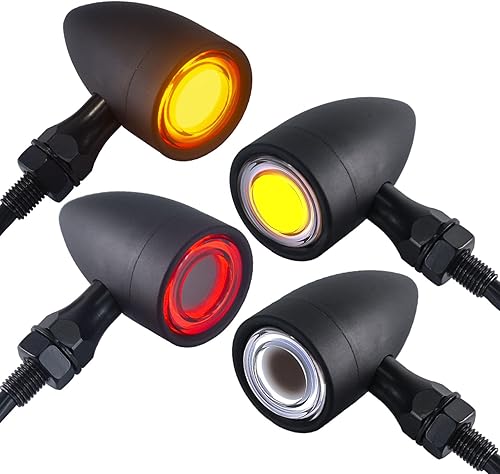 FATECIM 4 luces traseras LED para motocicleta, 40 luces LED de giro, luces de freno para correr, luces traseras de motocicleta, intermitentes