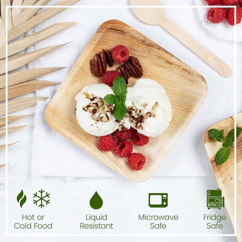 QUINC 7 Inch Square Dinner Plates | Modern White Ceramic Plates for Snacks, Salads & Desserts | Durable Dinnerware Set |Dishwasher & Freezer Safe Plates for Home & Kitchen Use (Pack of 50)