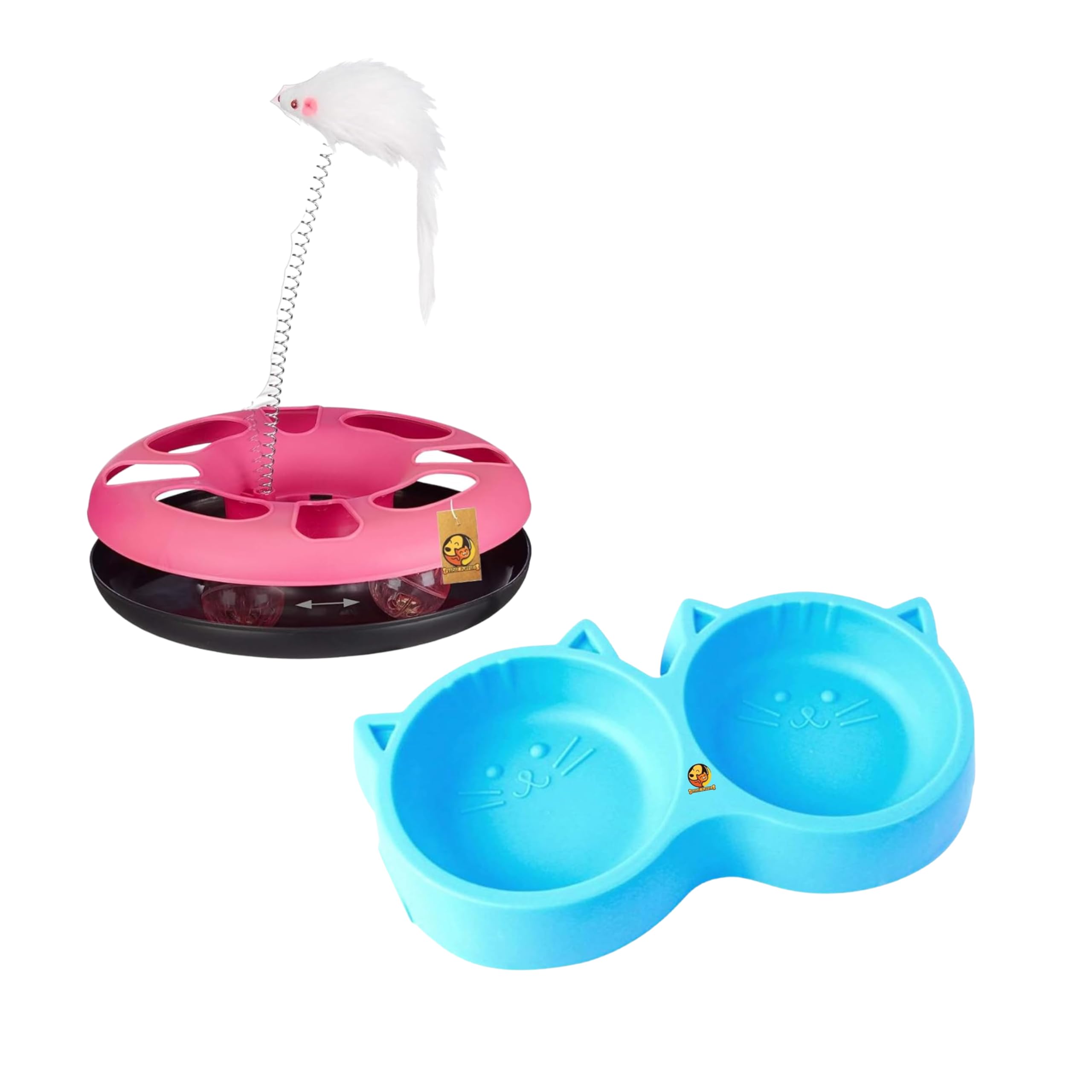 Foodie Puppies 2-in-1 Cat Happy Circle Toy and Cat Face Bowl Combo for Cat and Kitten | Cat Happy Circle with Ball Bell & Teasing Stick, and Non-Toxic Pet Feeding Cat Bowl Food & Water Feeder (B0CNXVXP33) Amazon Price History, Amazon Price Tracker