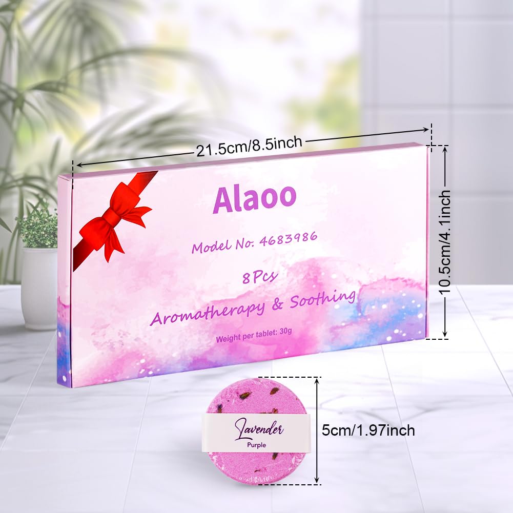Alaoo Shower Steamers Aromatherapy, 8 Pack Aromatherapy Shower Tablets, Essential Oils Bath Tablet for Stress Relief, Lingering Intense Aroma, Shower Bombs Gift Set for Girl, Women, Wife (Petal) - Image 3