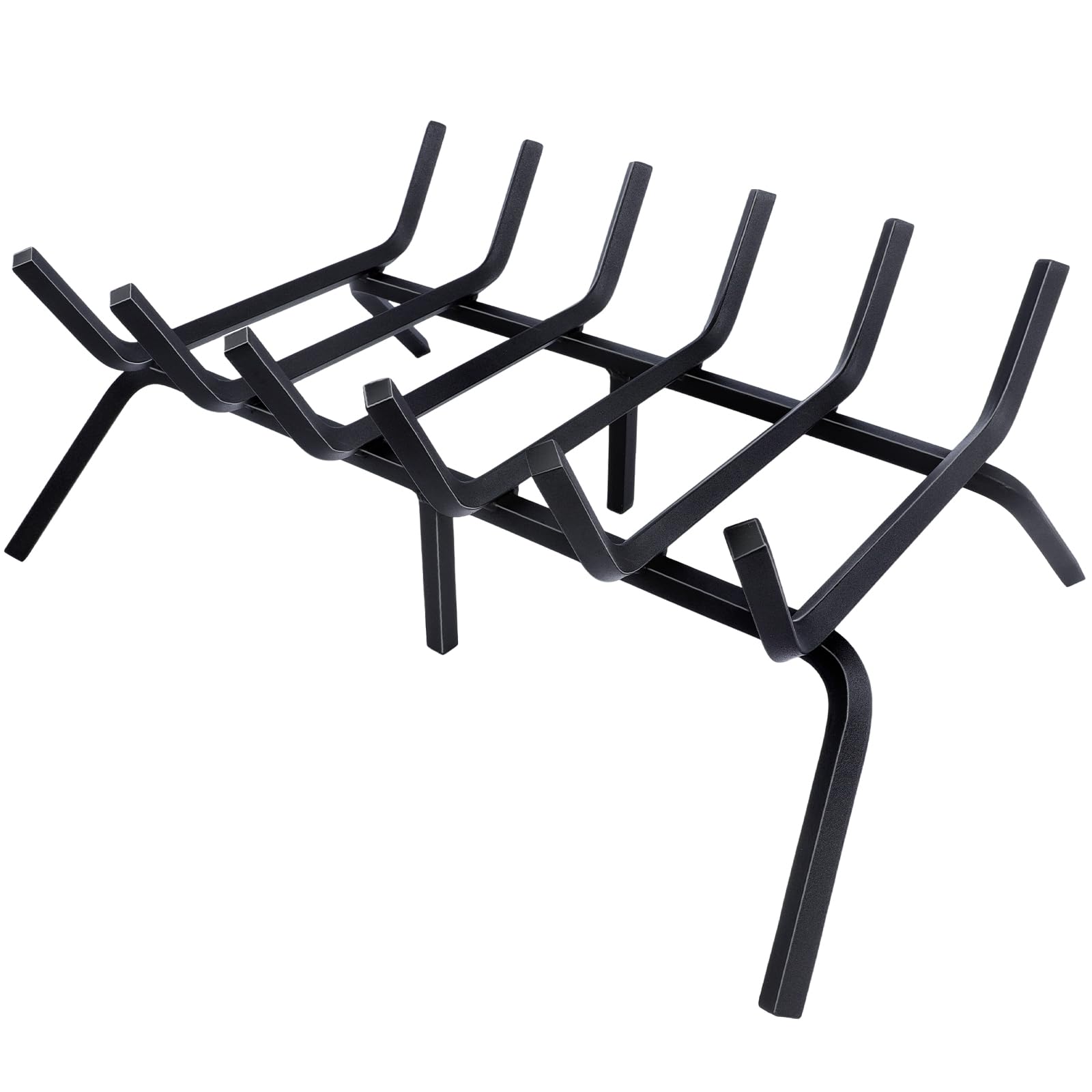 Fireplace Grate,Fireplace Log Holder,24 inch Heavy Duty Solid Cast Iron FIrewood Log Burning Rack for Inside The Fireplace Accessories Outood Fire Pit Kindling Fireplace Tools