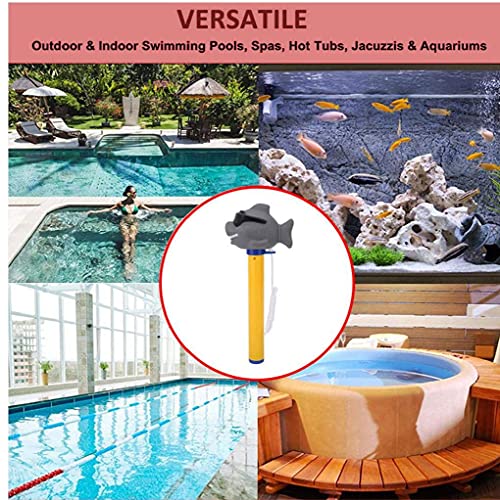 Zwembadthermometer, zwembadthermometer Drijvende temperatuurmeter Cartoon Shark vorm met touw voor zwembad Spa Hot Tub Pond - Image 8