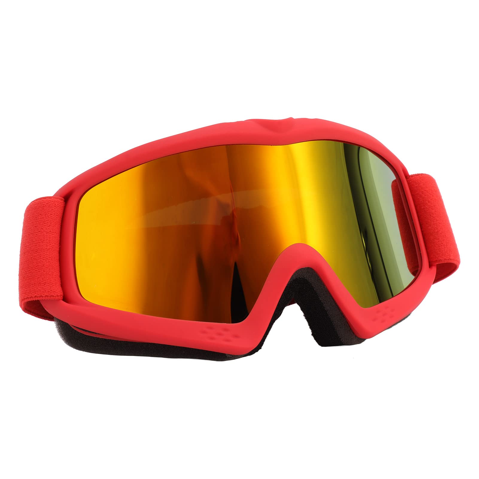 Lunettes De Ski pour Enfants - Lentille De Revêtement HD Protection UV Résistance Aux Chocs Lunettes De Neige Réglables pour Le Ski(Rouge)